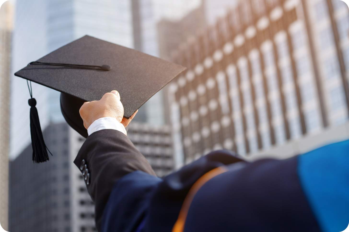 Hero image of a city skyline at night